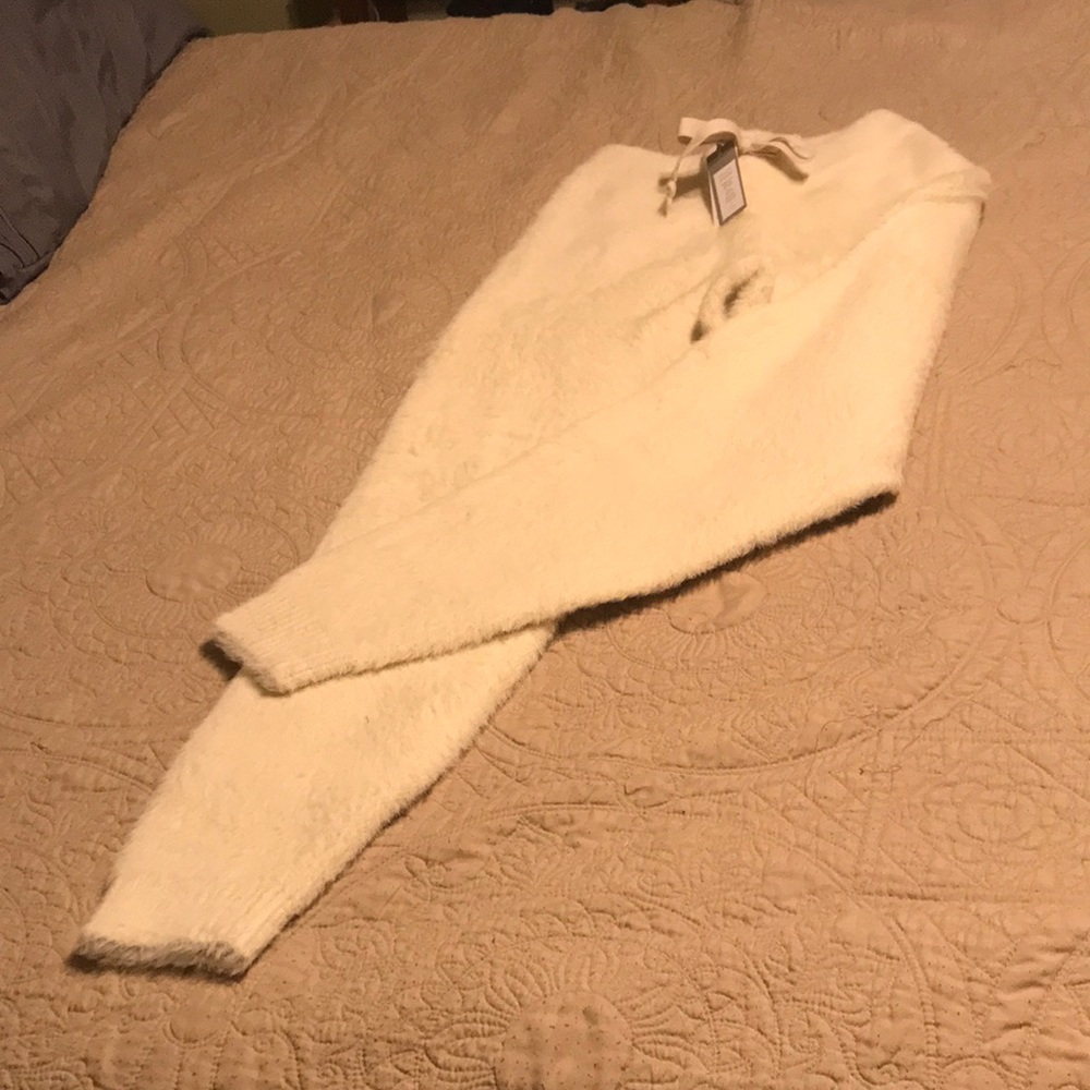 Fuzzy luxe high waisted joggers . New never worn .